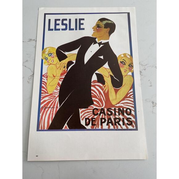 Casino De Paris, Mistinguett, Leslie, Music Hall Posters, Book Page, Paris, - Picture 2 of 4